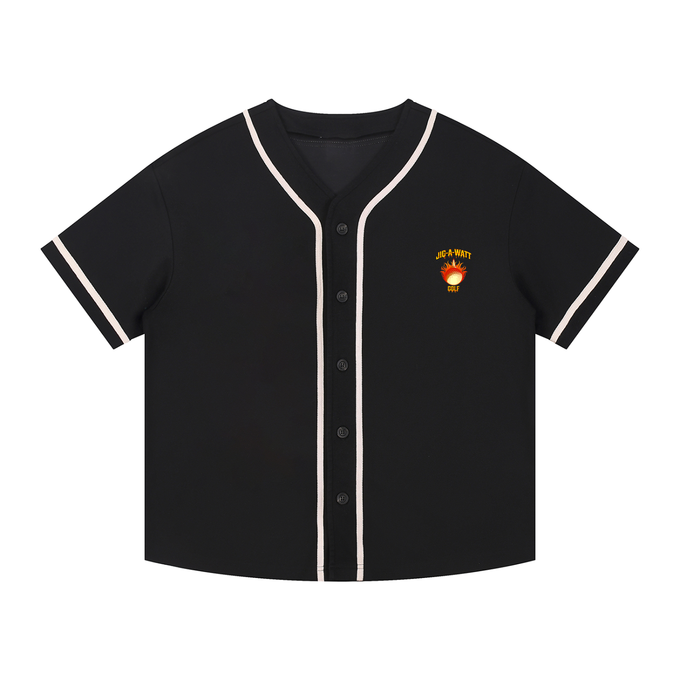 Contrast Piped Button-Up Jersey